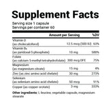 Close-up view of Zinc supplement facts label.