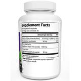 Advanced Immune Support bottle label, right side view, supplement facts. 