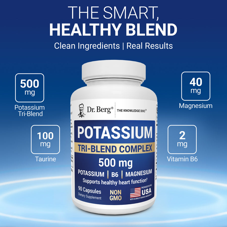 Dr. Berg Potassium Tri-Blend Complex – 500 mg Potassium