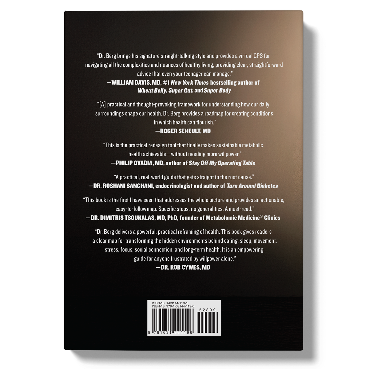 Back cover view of the book. Featuring multiple quotes from various reviewers. Barcod at the bottom of the cover.