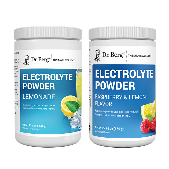 Dr. Berg's Electrolyte Powder 100 Servings Bundle: 2 supplement bottles.
