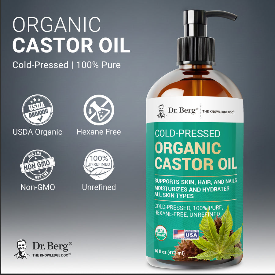 Organic Castor Oil – Cold-Pressed, Pure, Hexane-Free – Dr. Berg