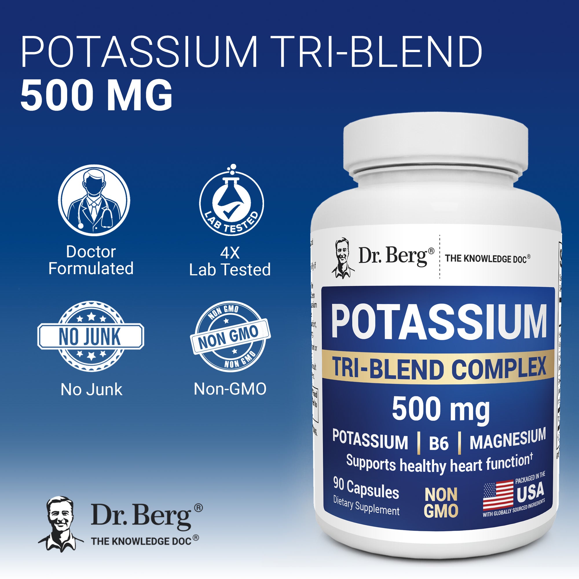 Dr. Berg Potassium Tri-Blend Complex – 500 mg Potassium