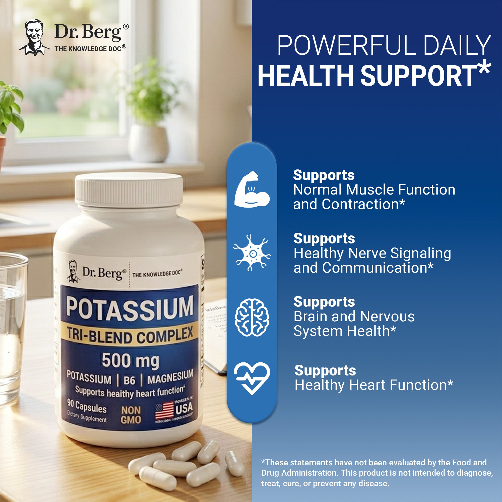 Dr. Berg Potassium Tri-Blend Complex – 500 mg Potassium