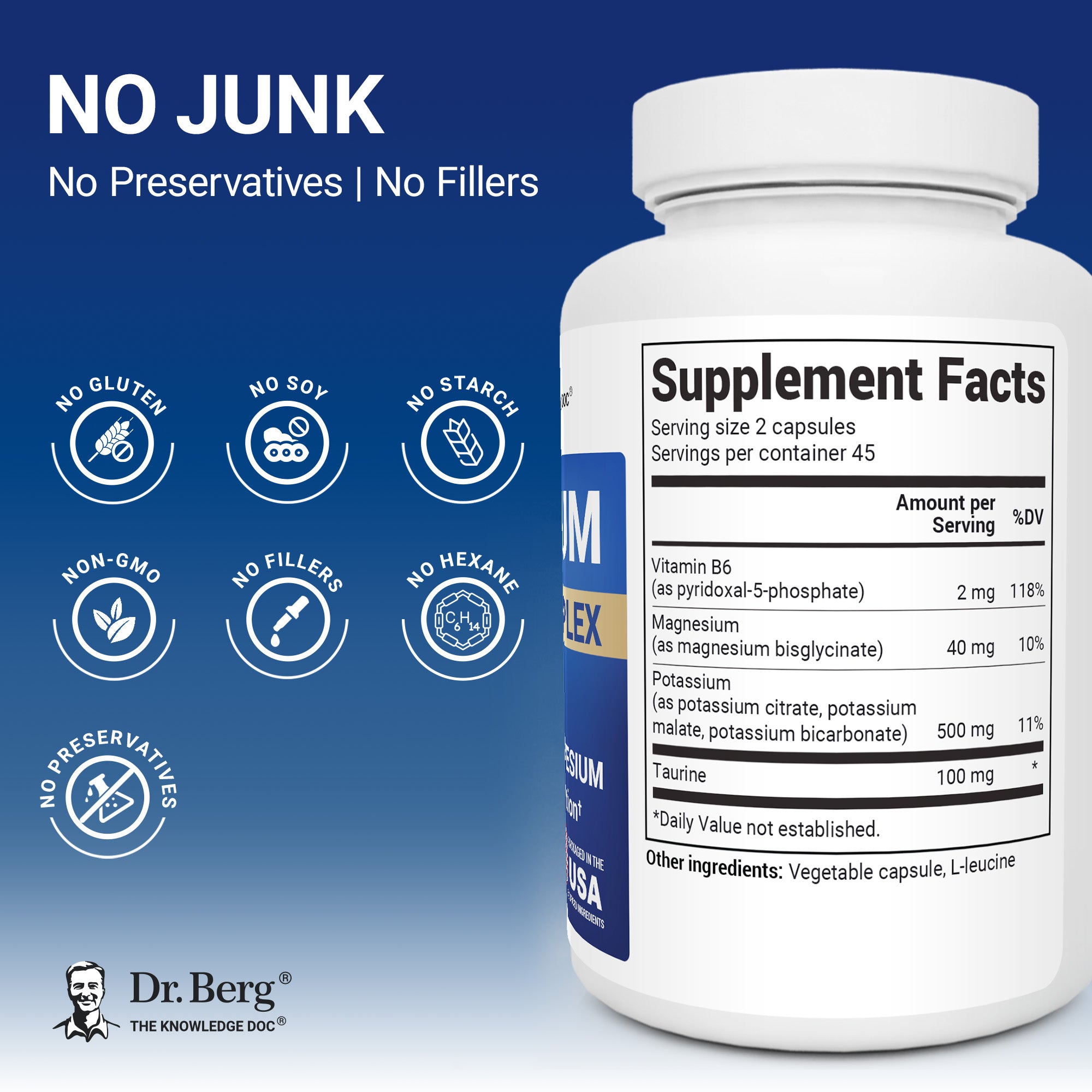 Dr. Berg Potassium Tri-Blend Complex – 500 mg Potassium