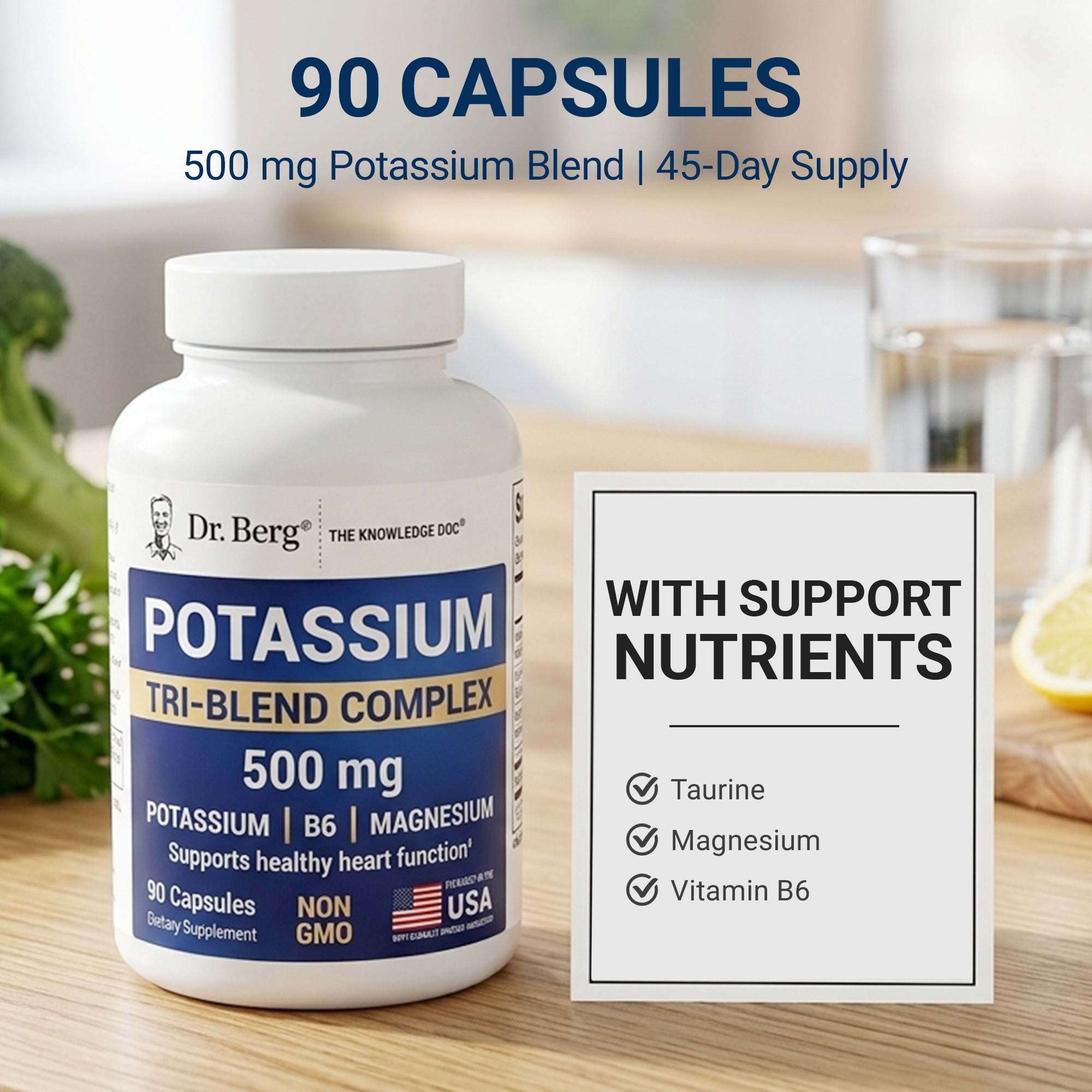 Dr. Berg Potassium Tri-Blend Complex – 500 mg Potassium