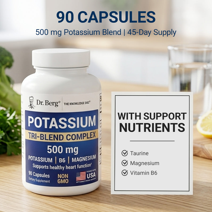 Dr. Berg Potassium Tri-Blend Complex – 500 mg Potassium