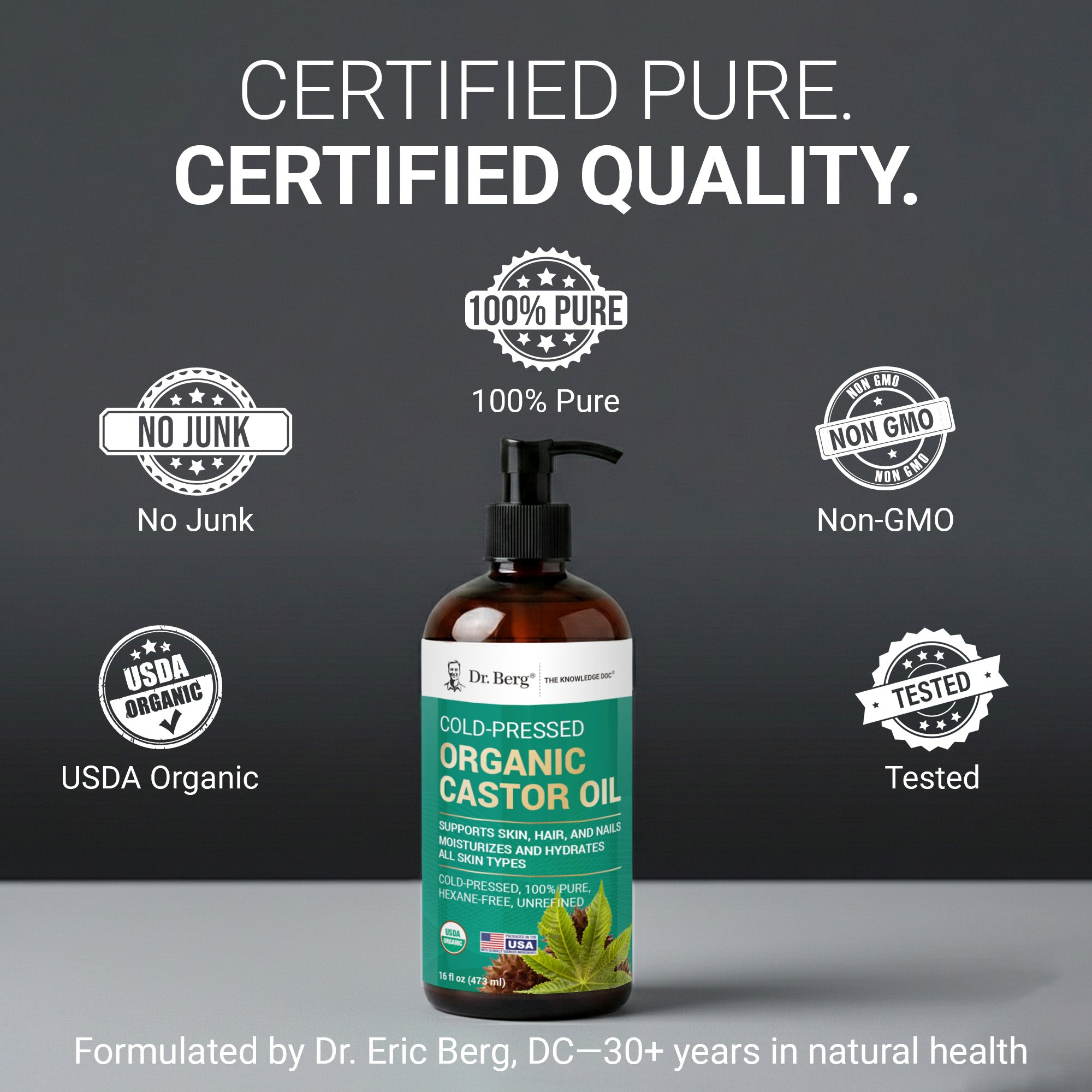 Organic Castor Oil – Cold-Pressed, Pure, Hexane-Free – Dr. Berg