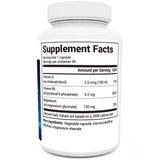 Magnesium Glycinate bottle label, right side view, supplement facts. 