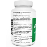 Natural Vitamin B1+ bottle label, left side view, suggested use instructions, safety warning details.