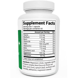 Natural Vitamin B1+ bottle label, right side view, supplement facts. 