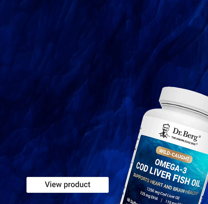 Wild-Caught Omega-3 Cod Liver Fish Oil DHA EPA – 60 Softgels – Dr. Berg