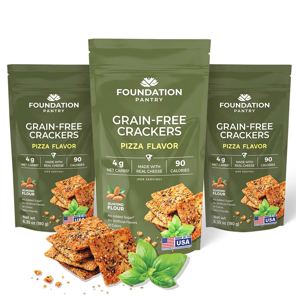 Pizza Flavor Grain-Free Crackers – Real Cheese, No Seed Oils – Dr