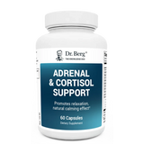 Adrenal and Cortisol Support, 60 capsules, front view, bottle with Dr. Berg branding.