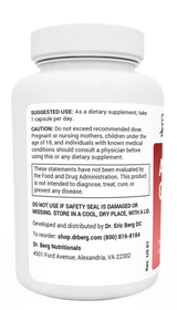 Adrenal Glandular bottle label, right side view, supplement facts. 