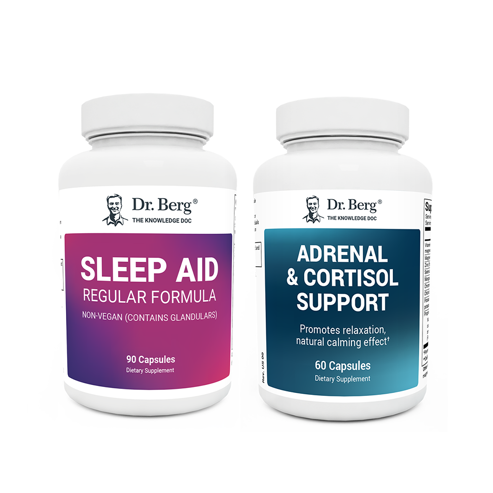 Dr. Berg's Adrenal Kit: 2 supplement bottles.