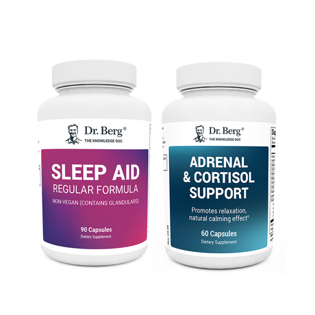 Dr. Berg's Adrenal Kit: 2 supplement bottles.