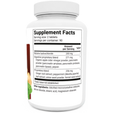 Advanced Digestive Enzymes bottle label, right side view, supplement facts. 