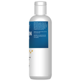 Biotin Shampoo bottle label, side view, with directions.