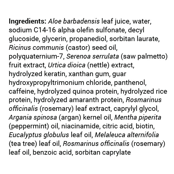 Biotin Shampoo bottle label ingredient list.