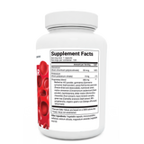 Blood Sugar Support Advanced Formula bottle label, right side view, supplement facts. 