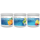 Dr. Berg's Electrolyte Bundle: 3 supplement bottles. 