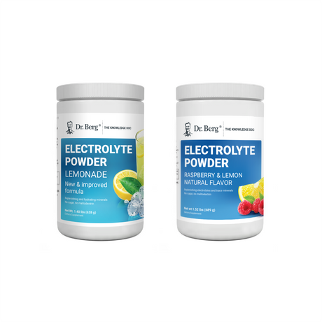 Dr. Berg's Electrolyte Powder 100 Servings Bundle: 2 supplement bottles.