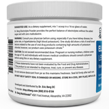 Electrolyte Powder, Lemonade Flavor 50 Servings bottle label, left side view, suggested use instructions, safety warning details.