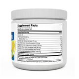 Electrolyte Powder, Strawberry Lemonade Flavor bottle label, right side view, supplement facts. 