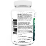 Organic Greens Superfood bottle label, 250 tablets, left side view, suggested use instructions, safety warning details.