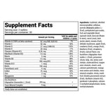 Close-up view of Kids Multivitamin supplement fact label.