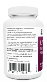 Liver Cleanse Detox Repair Support bottle label, left side view, suggested use instructions, safety warning details.