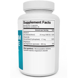 Magnesium Glycinate bottle label, right side view, supplement facts. 