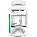 Natural Vitamin B1+ bottle label, right side view, supplement facts. 