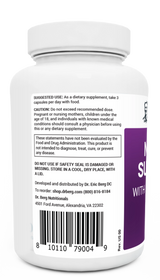 Nerve Support bottle label, left side view, suggested use instructions, safety warning details.