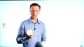 Dr. Berg discusses the large size bottle of electrolyte powder. 