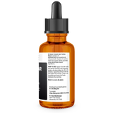 Scalp and Hair Serum bottle label, right side view, instructions for use.