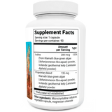 Sea Kelp Enhanced Iodine bottle label, right side view, supplement facts. 