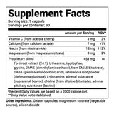 Close-up view of Sleep Aid Regular Formula supplement fact label.