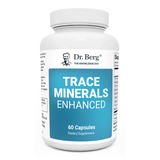 Trace Minerals Enhanced, 60 capsules, front view, bottle with Dr. Berg branding.