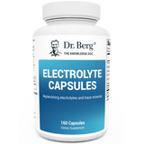 Electrolyte Capsules, 160 capsules, front view, bottle with Dr. Berg branding.