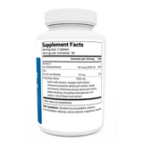 Emergency Immune Support bottle label, right side view, supplement facts. 