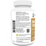 Nutritional Yeast Tablets bottle label, left side view, suggested use instructions, safety warning details.