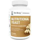 Nutritional Yeast Tablets, 270 capsules, no synthetic vitamins added, front view, bottle with Dr. Berg branding.