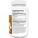 Nutritional Yeast Tablets bottle label, right side view, supplement facts. 